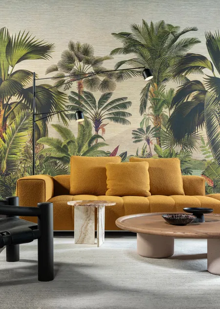 Behang Arte Essentials Les Naturels Reverie Tropicale Panoramique Jungle Green 26770