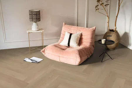 vtwonen Herringbone Warm Natural - PVC Klik Visgraat - 15 x 75 cm