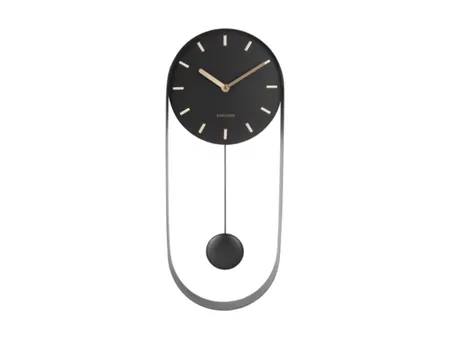 Karlsson Pendulum Charm Wandklok - Staal Zwart - ⌀ 20 cm